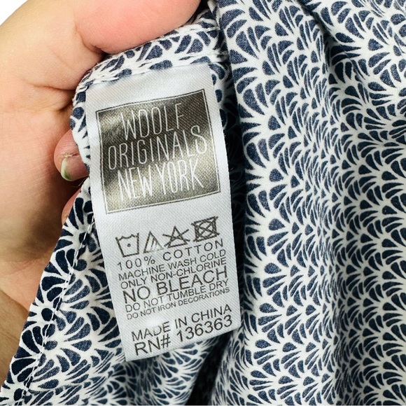 WON Woolf Original All Over Print Long Sleeve Button Up Geometric Pocket Shirt S - Picture 8 of 9